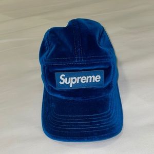 Supreme Velvet Camp Cap Dark Teal